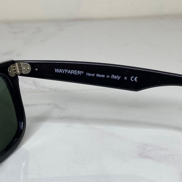 RAY-BAN Wayfarer Propel Black Green Lens Square Sunglasses RB2140 Italy Unisex - Picture 9 of 11